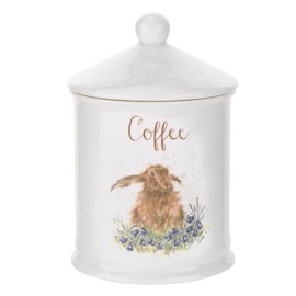 Portmeirion Home & Gifts WNC3996-XW Wrendale by Royal Worcester Coffee Canister (Hare), Bone China, Multi-Colour, 10.5 x 10.5 x 15.5 cm