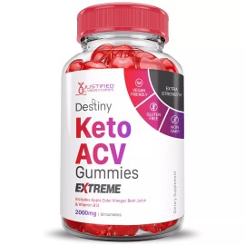 Justified Laboratories Destiny Keto Extreme ACV Gummies 2000MG Apple Cider Vinegar 60 Gummys