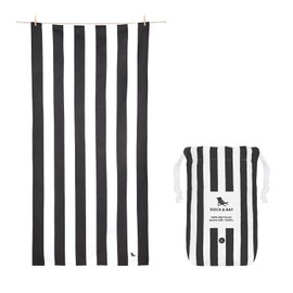 Dock & Bay Beach Towel - Quick-Drying, Sand-Free - Compact, Lightweight - 100% Recycled - Includes Bag - Cabana - Kamari Charcoal - Extra Large (200 x 90 cm, 78 x 35)
