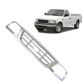 Grille Assembly Fits for 1999-2003 Ford F150/F250 and 2004 Heritage F150 Chrome Shell with Paintable Insert
