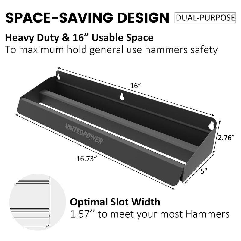 UNITEDPOWER Hammer Holder, Wall Mount Storage Rack Organizer for Workshop,