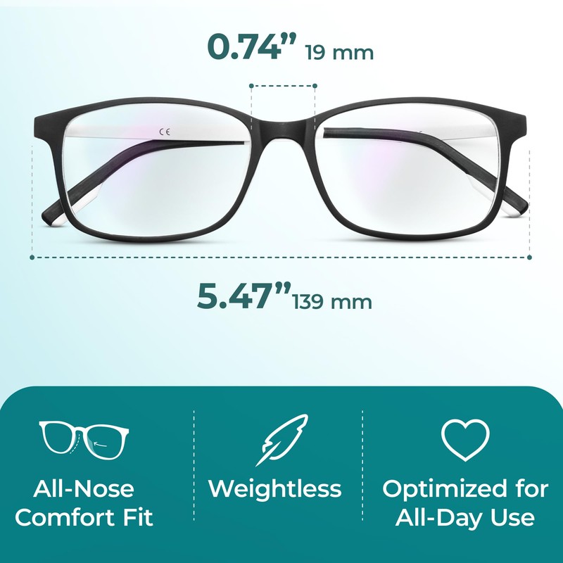 Prospek Blue Ray Reading Glasses, ARCTIC (+2.5 Diopters) For Women