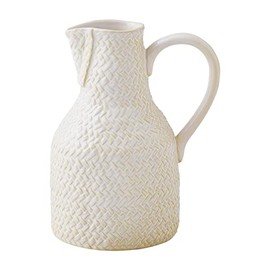 Mud Pie Cream Stoneware Jug Bud Vase, Medium, 7.5" x 4.5"