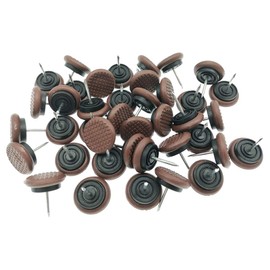 40pcs Thickened Furniture Chair Glide,Nail-on Nylon Slider Pad Floor Protector for Wooden Leg Feet of Chair Table Sofa(Φ24mm or 15/16",Brown)