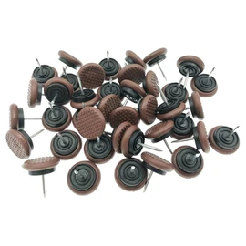 40pcs Thickened Furniture Chair Glide,Nail-on Nylon Slider Pad Floor Protector for Wooden Leg Feet of Chair Table Sofa(Φ24mm or 15/16",Brown)