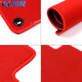 Unbranded For 18-22 Honda Accord Sedan Red Nylon Floor Mats Carpets w/ Red Sport 4pcs set