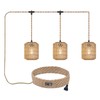 ALAISLYC 3 Lights Plug in Pendant Light with Cord On/Off