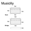 Musiclily Humbucker Pickup Cover Set for Electric Guitar, Black(Set of