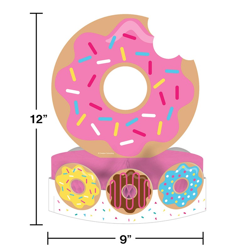 Creative Converting Donut Party Centerpiece, 12" x 9", Multicolor