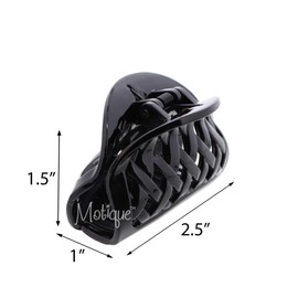 2.5 inch Plastic Weaved Jaw Hair Clip for Women and Girls-Black