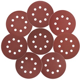 Piowio 80 Pcs 5 inch 8 Holes Sanding Discs 320 600 800 1000 1200 1500 2000 3000 Compatible for Random Orbital Sander (#320 - #3000 Each Grit 10 Pcs Red)