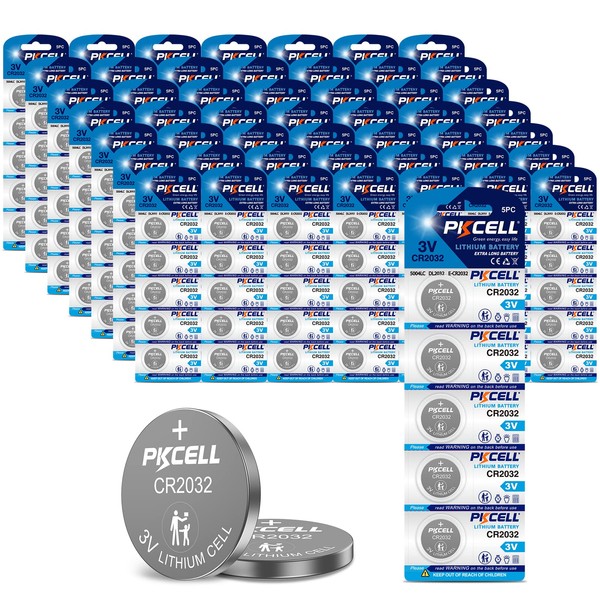 PKCELL CR2032 Batteries CR2032 ECR2032 DL2032 CR2032 Lithium 3V Coin Battery(250pc/50card)