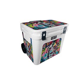 MightySkins Skin Compatible with Yeti Roadie 60 Wheeled Cooler - Neon Lion | Protective, Durable, and Unique Vinyl Decal wrap Cover | Easy to Apply, Remove, and Change Styles | Made in The USA