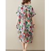 LUZU JUNU Women's Summer Baggy Plus Size Loose Cotton Linen
