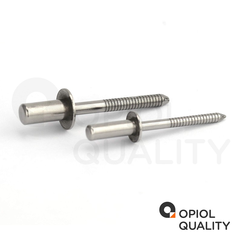 OPIOL QUALITY® Sealing Blind Rivets with Flat Head, Grooved Rivet