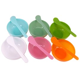 lasenersm 6 Pieces Plastic Facial Mask Mixing Bowl With Stirring Spatula Facemask Bowl Mud Mask Mixing Bowl DIY Skin Care Mixing Tool Kit for Lady Women Home Beauty Salon Use, Random Color
