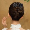 KuuGuu 4 PCS Crystal Hair Bun Maker Rhinestone Pearl Hair