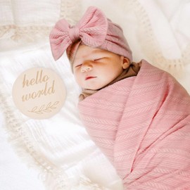 DRESHOW BQUBO Newborn Receiving Blanket Hat Mittens Set for Baby, Unisex Baby Boys Girls Essentials, Newborn Registry Must Haves, Stroller Crib Shower Gifts