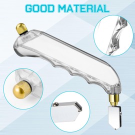 Honoson 6 Pcs Pistol Grip Oil Feed Glass Cutter Stained Glass Supplies Cutters Tools and 2-6mm Replaceable Cutting Heads and Cutting Oil Reservoir for Glass Window Panes Mirrors Scoring (Blue, White)