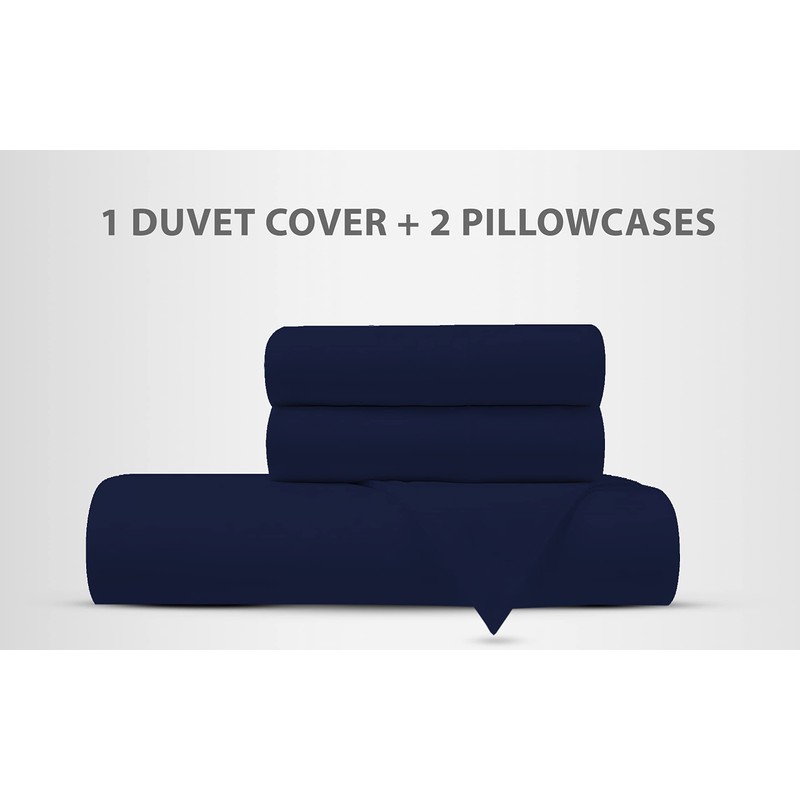 Sapphire Collection Plain Duvet Cover With Pillow Case Non Iron