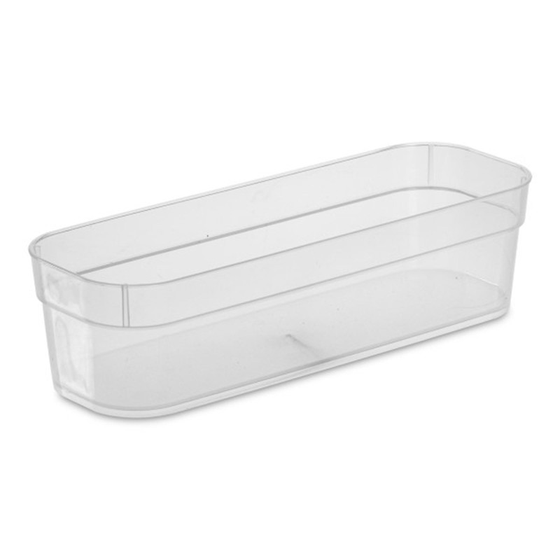 Sterilite 13538608 Narrow Storage Trays with Sturdy Banded Rim and