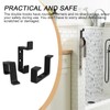PARFCO Acoustic Panel Hooks, Pack of 4 Coat Hooks, Black,