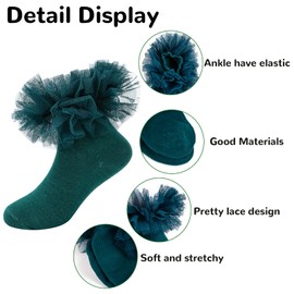 QHANSHIEE Grils Ruffle Socks Toddler Double Frilly Fluffy Princess Dress Cotton Sock Tutu Socks for Girls/Baby/Toddler