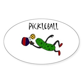 CafePress Pickleball Pickle Oval Car Bumper Sticker