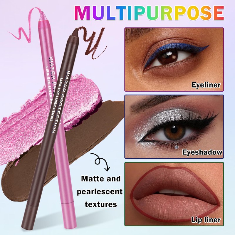 ZHISHUDL 12PCS Colorful Eyeliner Pencils Makeup Set