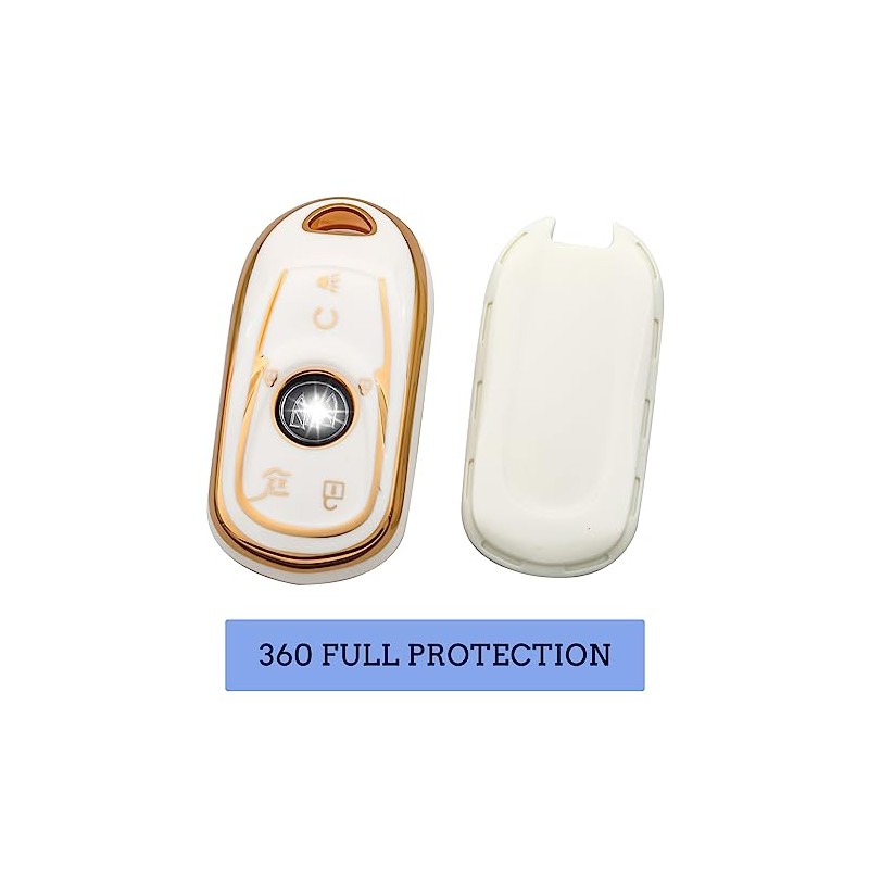 LEERLY Key Fob Cover for Buick Accessories, White