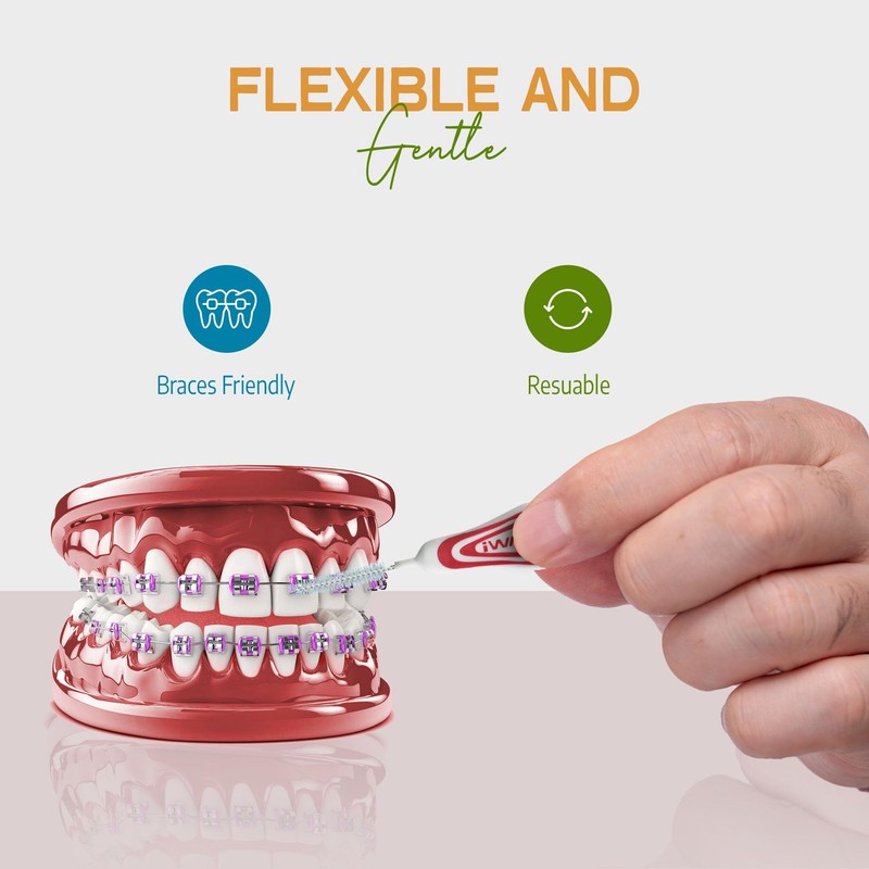iWave Interdental Brushes Fine Size 1.3 mm White Pack of