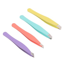 BIUDECO 4pcs Mini Eyebrow Clips Set Ergonomic Beauty Tools for Eyebrow Tweezing Hair Removal for Daily Makeup Use Unisex Design Colorful