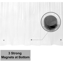 Narrow Shower Curtain Liner with 3 Magnets - 36" x 78", Waterproof PEVA Shower Liner for Small Long Bathroom Stall, PVC Free, Metal Grommets - Clear, 36X78 Take a Bath
