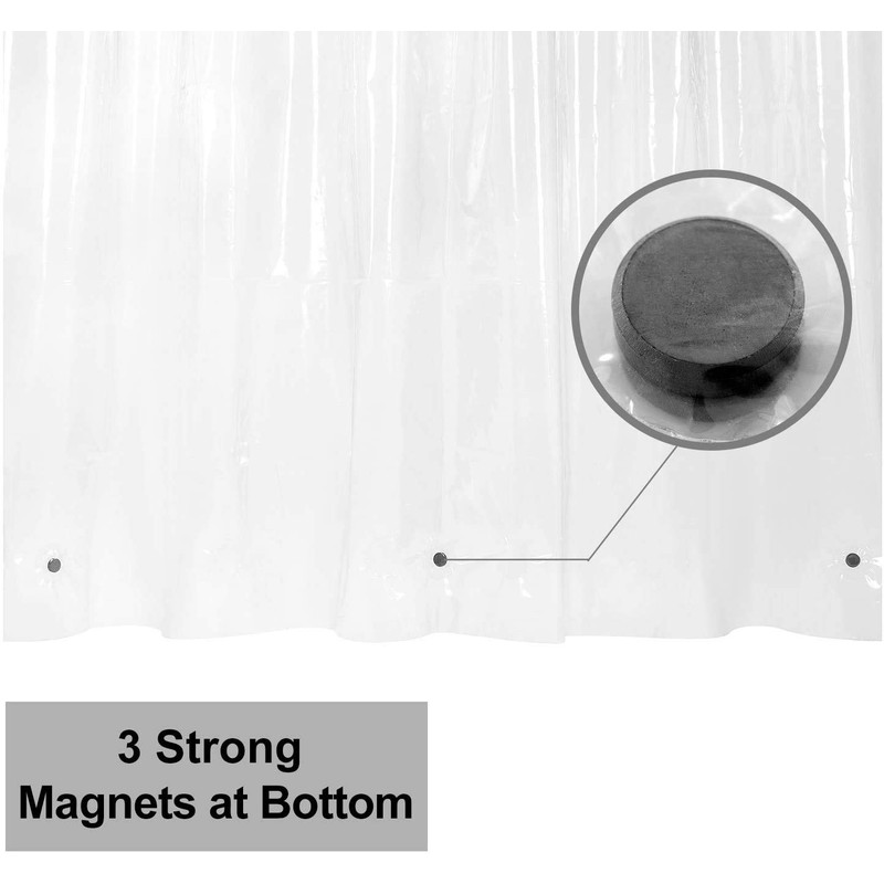 Narrow Shower Curtain Liner with 3 Magnets - 36" x