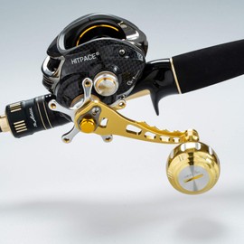 HEIGHTEN 2.4 / 2.8 / 3.1 / 3.5 inches (60 / 70 / 80 / 90 mm), Reel Handle, 4 Colors, Shimano DAIWA Abu Abu, For Bait Reel, Harmer Series (2.4 inches / 60 / 70 mm) Variable, Gold/Silver (180)