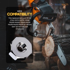Seentech Chainsaw Bar Nut for STHIL MS170 MS170C MS180 MS200 MS200T MS210 MS230 MS250 MS260 MS270 017 018 020 020T 021 023 023L 025 Chainsaw Parts Replace #0000 955 0804 (6 Pack)
