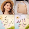 SUNNYCLUE 1 Box 100Pcs Tassels Leather Charms Bulk Pink Keyring