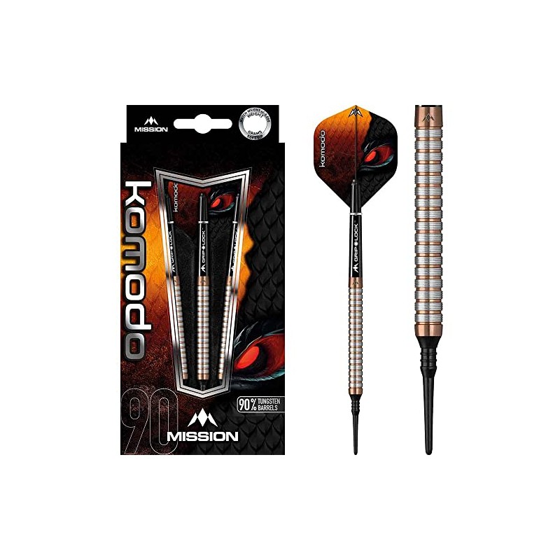 Mission Darts Komodo GX | 90% Tungsten Soft Tip Darts