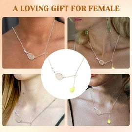 Tennis Ball Friendship Necklace for Best Friends Women Men Inspirational Birthday Graduation Gifts Tennis Lover Hair Accessories for Player Daughter Son Tennis Racket Necklaces