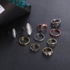 Gmai Bohemian Vintage Women Crystal Joint Knuckle Nail Ring Set
