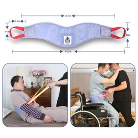 Ehucon Transfer Sling for Elderly/Disabled,Transfer Belt with Handles,Easy Transfer Belts for Lifting Seniors,Safely Move from Bed and Wheelchair, Patient Care Lifting Sling