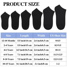 Cooraby 15 Pack Kids' Half Cushion Low Cut Athletic Ankle Socks Boys Girls Ankle Socks