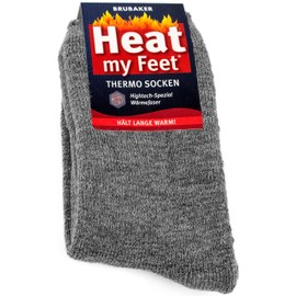 Brubaker 2 pairs of Heat my Feet thermal socks, gray, 43-46