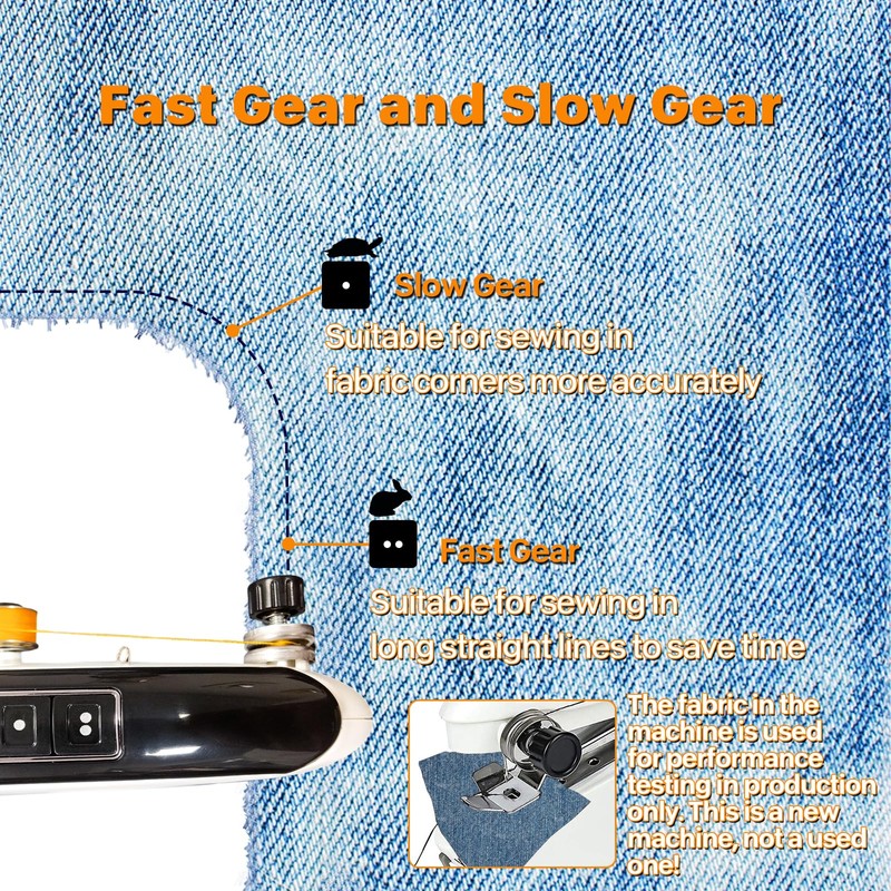 Handheld Sewing Machine, Mini Hand for Beginners, 2 Speed Adjustment