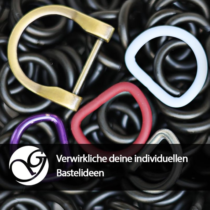 Ganzoo D Ring Made of Steel, Set of 10, Inner