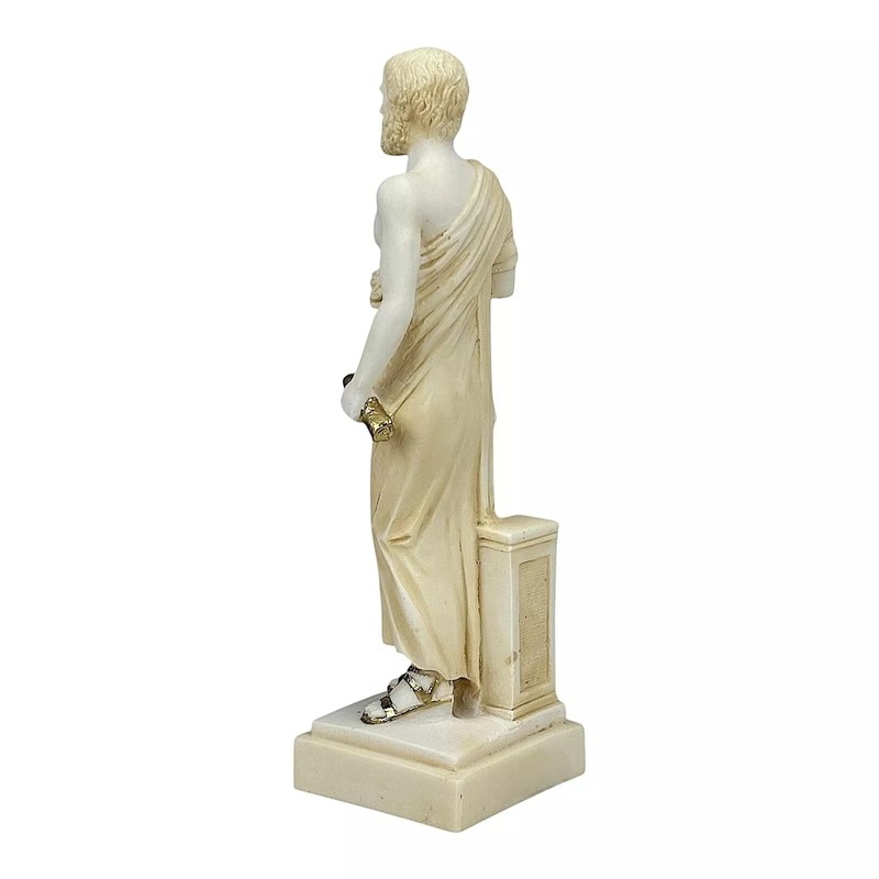 Aristotle Sculpture Cast Marble Greek Philosopher Scientist Patina