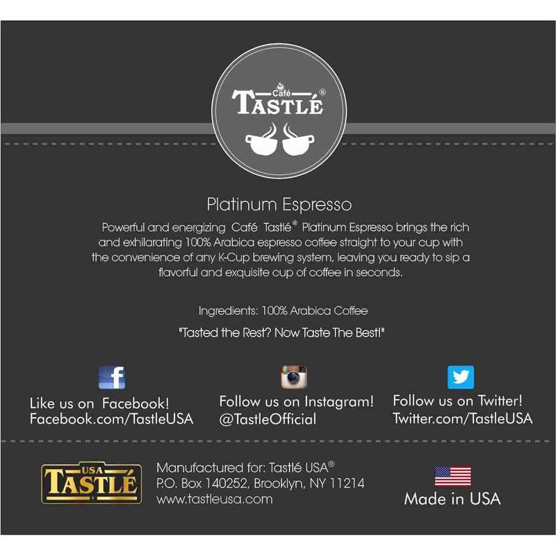 Cafe Tastlé Platinum Espresso Roast Single Serve Coffee, 12 Count