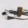 ANTIQUE BRASS NITE-LITE KIT: 15' BROWN CORD, CANDELABRA CLIP, 3