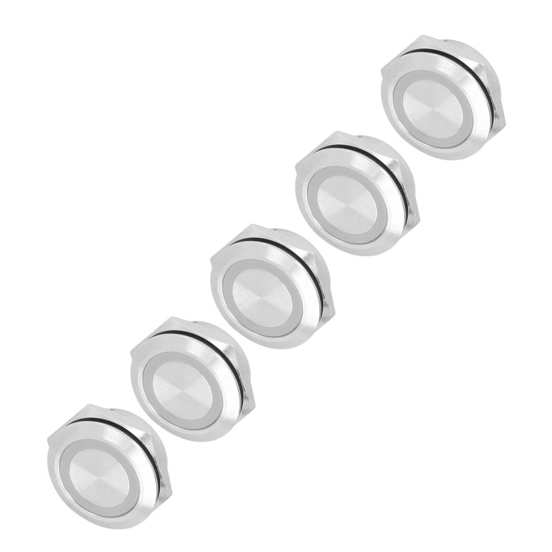 5Pcs Momentary Push Button Switch Metal Auto Reset Ultra Thin