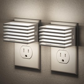 JandCase LED Night Light, [2 Pack] Night Lights Plug into Wall with Dusk to Dawn Sensor, Dimmable Plug in Night Light, Adjustable Brightness, 5000K Daylight White Nightlight for Bathroom Hallway